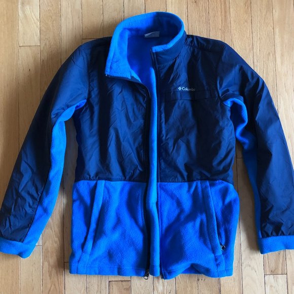 Columbia Steens Mt Overlay Fleece Jacket Boys L 14/16 in Indigo & Navy - Picture 4 of 9